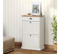 vidaXL Zapatero Vigo – Madera maciza de pino blanco 60×35×96 cm