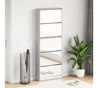 vidaXL Mueble zapatero y espejo 5 niveles – Estanterías con almacenaje para salón Gris Sonoma