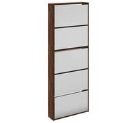 vidaXL Zapatero y espejo 5 niveles – Estanterías con almacenaje – Roble marrón