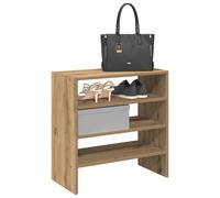 vidaXL Zapateros apilables Roble Artesanal 2 uds 60×30×30,5 cm Zapatero de entrada