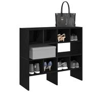 vidaXL Zapateros 2 uds apilables roble negro 89,5x30x40 cm