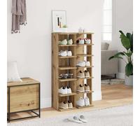 vidaXL Zapateros 2 uds madera roble artisan 28x27x102 cm