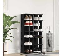vidaXL Zapateros 2 uds roble negro 25x27x102 cm madera de ingeniería