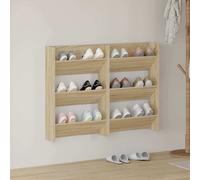vidaXL Zapateros de pared 2 uds contrachapada roble Sonoma 60x18x90 cm