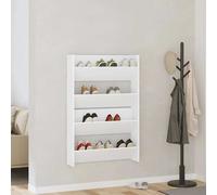 vidaXL Zapateros de pared 2 uds madera contrachapada blanco 80x18x60cm