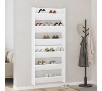 vidaXL Zapateros de pared 2 uds madera contrachapada blanco 80x18x90cm