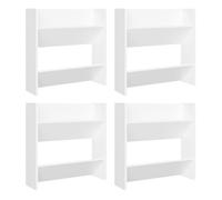 vidaXL Armario zapatero de pared 4 uds colgante organizador madera contrachapada blanco 60x18x60 cm