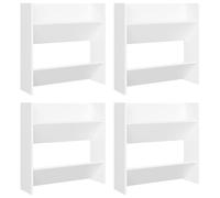 vidaXL 4X Armarios Zapateros de Pared Colgante Organizador de Zapatos Armario Pasillo Almacenaje Estantería Muebles Blanco Contrachapada 60x18x60cm