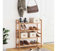 vidaXL Zapateros madera maciza nogal 2 unidades 69x27x41 cm