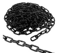 VIDETOL 4 metros de cadena lacada en negro, diámetro de 8 mm, cadena de acero al carbono, columpio, cadena de silla colgante, cadena de seguridad para colgar vallas