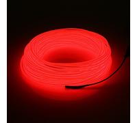 VIDOO 20M ELFlexible Suave Tubo Cable Neón Glow Car Cuerda Tira Luz Navidad Decoración DC 12V-Rojo