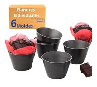 Vieira Home Flaneras Individuales moldes darioles reposteria acero inoxidable | magdalenas muffins ramekins brownies popopovers | Juego de 6 - Hecho en Europa