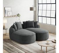 VIEKOS Cómodo sofá doble, chenilla nube, diseño sin marco, chaise longue doble extra grande, incluye cojín, no requiere montaje, sala de estar, gris