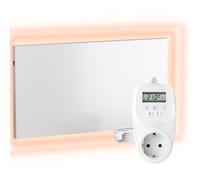 VIESTA® H900 Calefacción por infrarrojos 900 W - Panel 75×120 cm, Carbon Crystal, sin marco, pared/techo, IP20, TÜV/GS, protección contra sobrecalentamiento, incl. termostato enchufable TH12 (7 días)