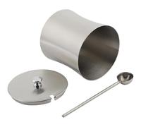 VIFERR Azucarero de Acero Inoxidable, Tarro de Especias con Cuchara y Tapa, Cuenco de Azúcar para Cocina, Bar, Restaurante