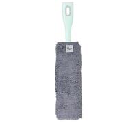 Vigar - Plumero Corto de Microfibra - Con Cabezal Flexible - 9 x 3 x 40 cm - Colección Rengo - Desmontable - Perfil Extra Plano - Color Gris y Turquesa