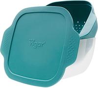 Vigar - Táper Escurridor de Lechuga y Pasta - 20,5 x 16,5 x 11 cm - Colección Homey - Capacidad 1,5 L - Escurridor de Cocina con Tapa Hermética y Colador Interior - Azul