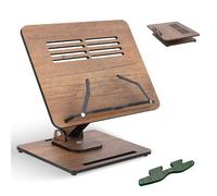 Vigo Wood Atril de Madera - Soporte para Libros y Portátil - Ajustable, Plegable, Accesorio para Lectura y Trabajo Cómodo