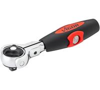 VIGOR Carraca reversible V4914, cuadradillo 1/4 pulgada, función de mango en T, de dientes finos, ergonómica, para trabajos precisos en espacios reducidos, cambio rápido de giro derecha/izquierda