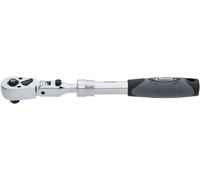 Vigor carraca telescópica articulada reversible V6638N, cuadradillo de 3/8 pulgadas, extensible de 250-350 mm, cabeza giratoria 180 grados, 90 dientes, ángulo de maniobra de 4 grados