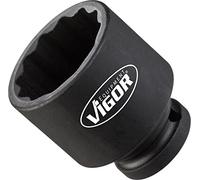 Vigor cuadrado interior de fuerza de tracción de llave de vaso, corta, doble 6 cantos, cuadrado de 12,5 mm, exterior hueca hexagonal Perfil, longitud total 50 mm, 1 pieza, v4477