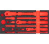 Vigor Inserto de espuma suave V4970-L, vacío, 393 x 188 x 35 mm, apto para juego de carraca telescópica V4970, para un almacenamiento seguro