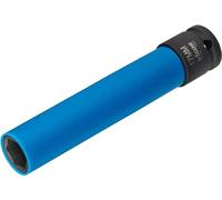 VIGOR Llave de impacto 17mm extra larga V5930, inserto de llave para llaves de impacto y manejo de máquinas, accionamiento: cuadrado hueco 12,5mm (1/2 pulgada), salida: perfil hexagonal exterior