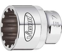Vigor Multi Perfil - Llave de vaso, Ancho de llave: 24, longitud total: 40 mm, 1 pieza, V2001