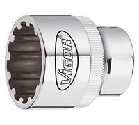 Vigor Multi Perfil - Llave de vaso Multi Perfil v1993 ∙ cuadrado hueca 12,5 mm (1/2 pulgadas) ∙ ancho de llave: 15 ∙ Longitud total: 38.1 mm, 1 pieza