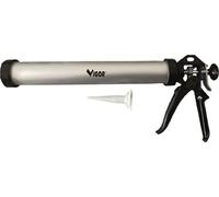 VIGOR Pistola de silicona V-PSF 600, tubo de aluminio 600 ml, fuerza 1500 N, con aguja destructiva, para rellenar y rellenar