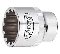 Vigor V1984 - Llave de vaso multiperfil, 11 mm, 1/2"