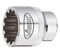 Vigor V2000 - Llave de vaso multiperfil, 22 mm, 1/2"