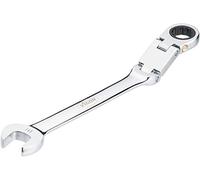 Vigor V6752-14 - Llave combinada (doble articulación, mecanismo de carraca dentado fino en el lado del anillo), color plateado