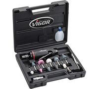 Vigor V6906 - Juego de mini lijadoras (grabación de 3-6 mm, revoluciones por minuto: 25.000, potencia: 185 W, peso: 0,31 kg), color negro y rojo