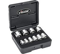 Vigor V7538/10 - Juego de llaves de vaso hexagonales dobles (10 mm, 3/8", perfil doble hexagonal)