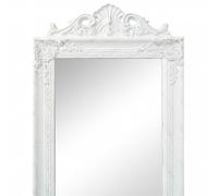 VIHHQGC Espejo de pie en estilo barroco 160 x 40 cm, color blanco | Espejo de cuerpo entero,marco decorado,k-estilo,marco de madera fuerte,patrón barroco decorativo,pasillo,dormitorio,armario
