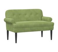 VIHHQGC Loveseat - Cojín con cierre de botón, color verde claro, 120 x 66 x | 100% terciopelo de poliéster, marco de madera de ingeniería, acolchado de espuma, aspecto moderno, versátil