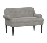 VIHHQGC Loveseat con cierre de botones, color gris claro, 120 x 66 x 78 cm | 100% poliéster, marco de madera de ingeniería, acolchado de espuma, dormitorio, sala de estar