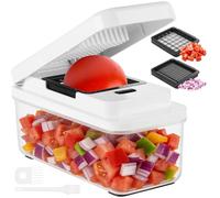 Vihoom Cortador de Verdura, Rallador de Verduras con 2 Cuchillas Intercambiables, Mandolina de Cocina Profesional, Picador de Verduras para Tomates, Cebollas, Patatas y Zanahorias