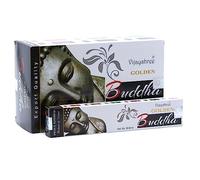 Vijayshree Golden Nag Buddha - 12 Paquetes de 15 g = 180 g - Aromaterapia - Meditación - Espiritualidad - 100% Natural EcoFriendly