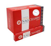 Vijayshree Golden Nag Champa - 12 Paquetes de 15 g = 180 g - Aromaterapia - Meditación - Espiritualidad - 100% Natural EcoFriendly