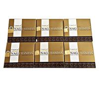 Vijayshree Golden Nag Chandan Masala Sandel Conos de incienso x 6 Cajas