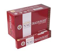 Vijayshree Golden Nag Dragon Blood Incienso Masala Agarbathi, Pack de 12 Cajas de 15g