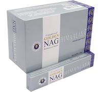 Vijayshree Golden Nag Himalaya - 12 Paquetes de 15 g = 180 g - Aromaterapia - Meditación - Espiritualidad - 100% Natural EcoFriendly