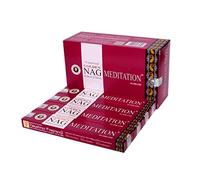 Vijayshree Golden Nag Meditation - Caja de varillas de incienso de primera calidad, paquete de 12 unidades