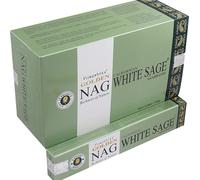 Vijayshree Golden nag White Sage - Varillas de incienso - 12 paquetes de 15g