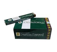 Vijayshree Varillas de Incienso 180g Golden Nag Patchouli Aroma pachulí 12 cajitas Fragancia Aroma decoración Pack