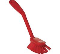 Vikan - Higiene - Cepillo para Lavar Platos - con Borde rascador - Fibras Medianas - Rojo