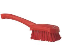 Vikan Cepillo de mano para lavar platos Mango corto Fibras duras Rojo 10 unid.