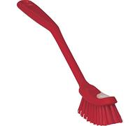 Vikan - Higiene - Cepillo para lavar platos - Fibras medianas - Rojo - Estrecho